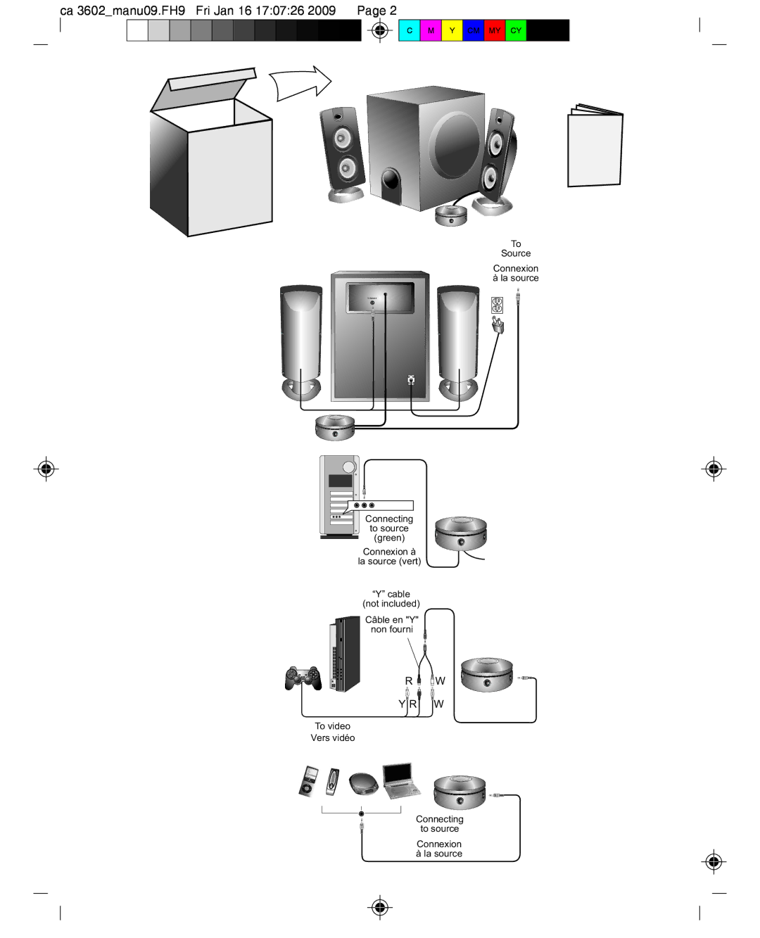 Cyber Acoustics CA-3602 manual To Speaker 