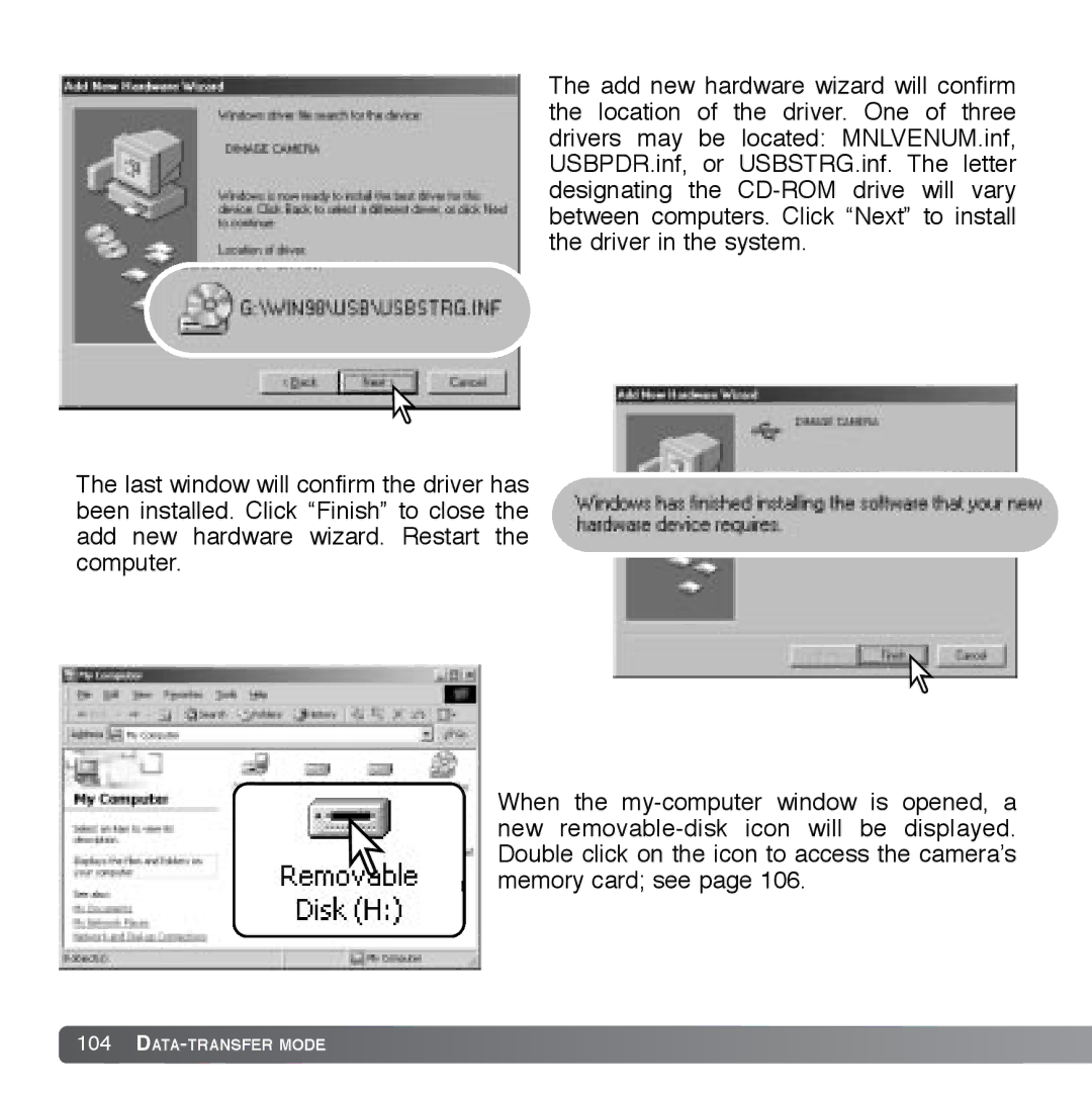 Cyber Acoustics DiMAGE Xg instruction manual DATA-TRANSFER Mode 