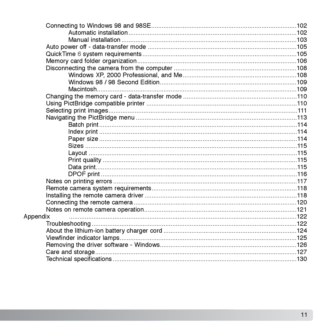 Cyber Acoustics DiMAGE Xg instruction manual 102 