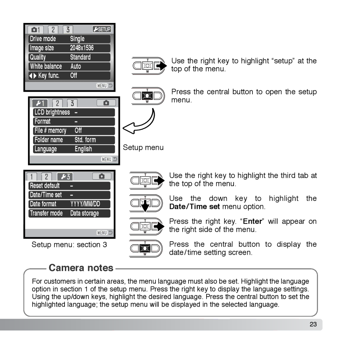 Cyber Acoustics DiMAGE Xg instruction manual Camera notes 