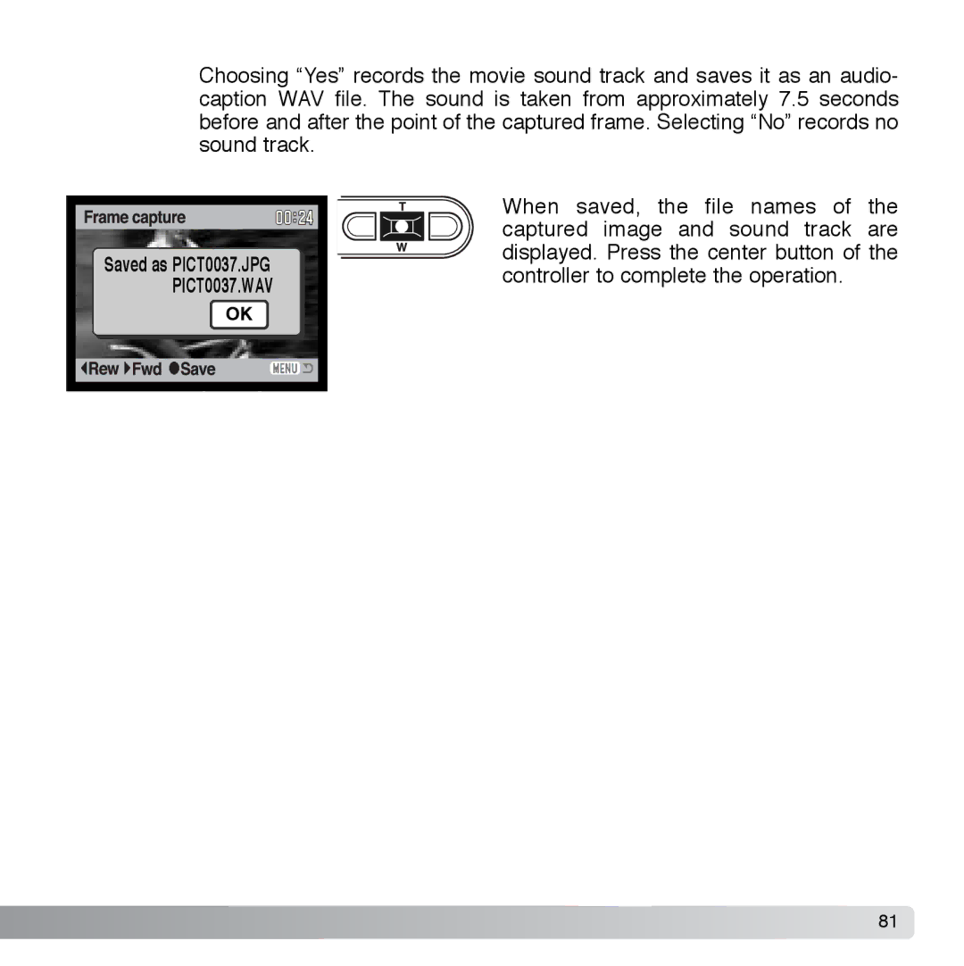 Cyber Acoustics DiMAGE Xg instruction manual PICT0037.WAV 