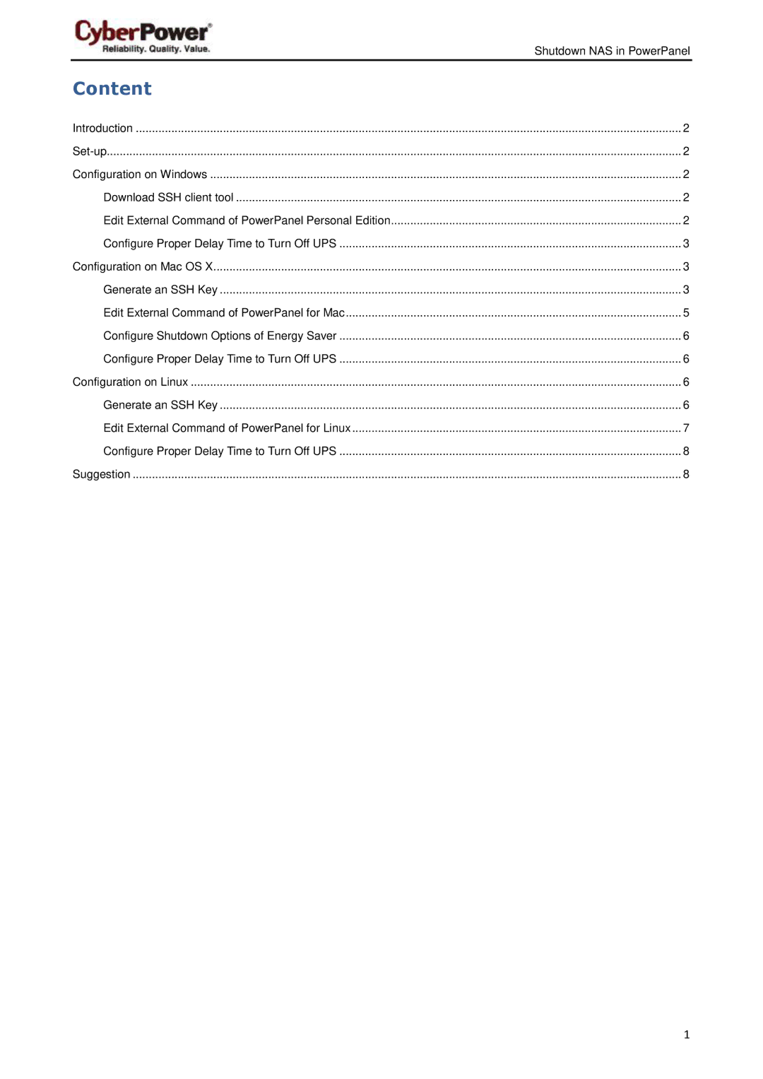 CyberPower AN1302 user manual Content 