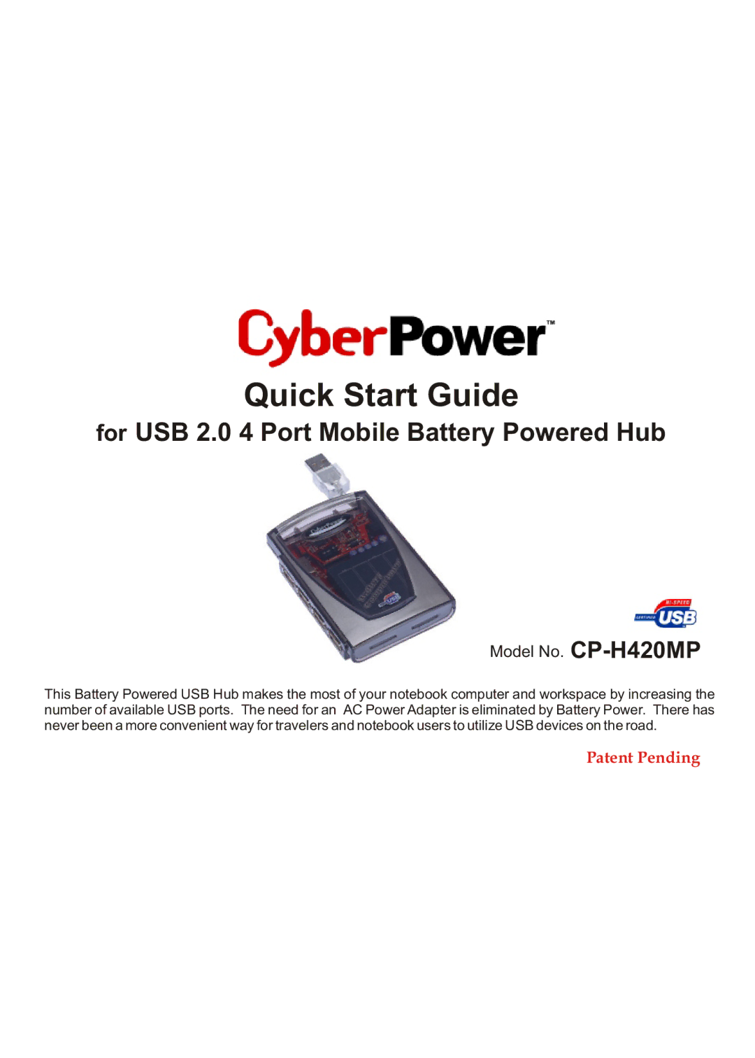 CyberPower CP-H420MP quick start Quick Start Guide 