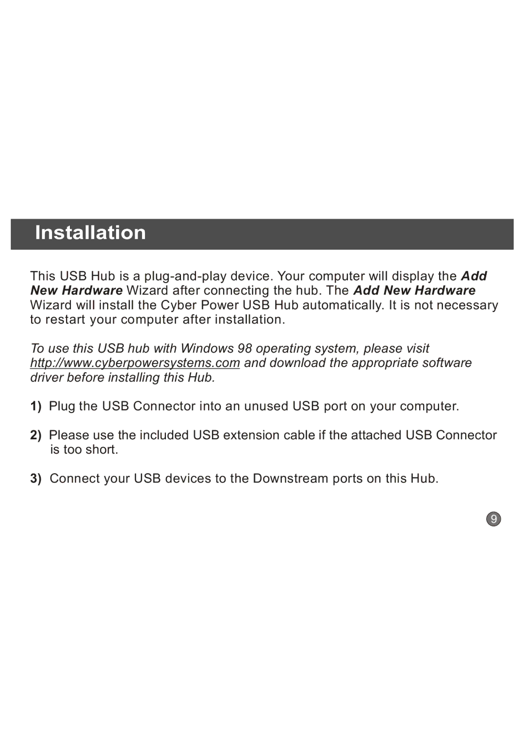 CyberPower CP-H420MP quick start Installation 