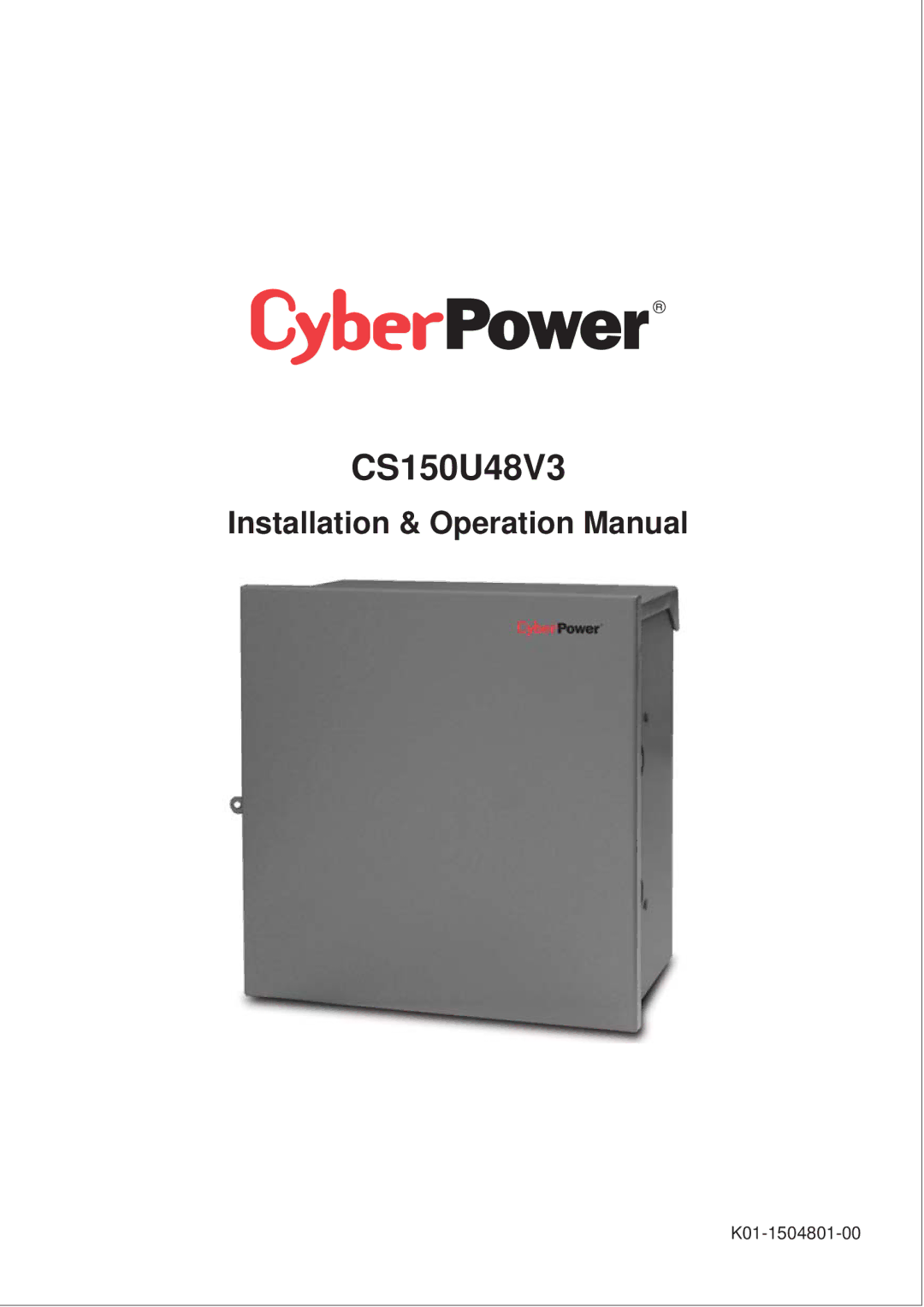 CyberPower CS150U48V3 operation manual 