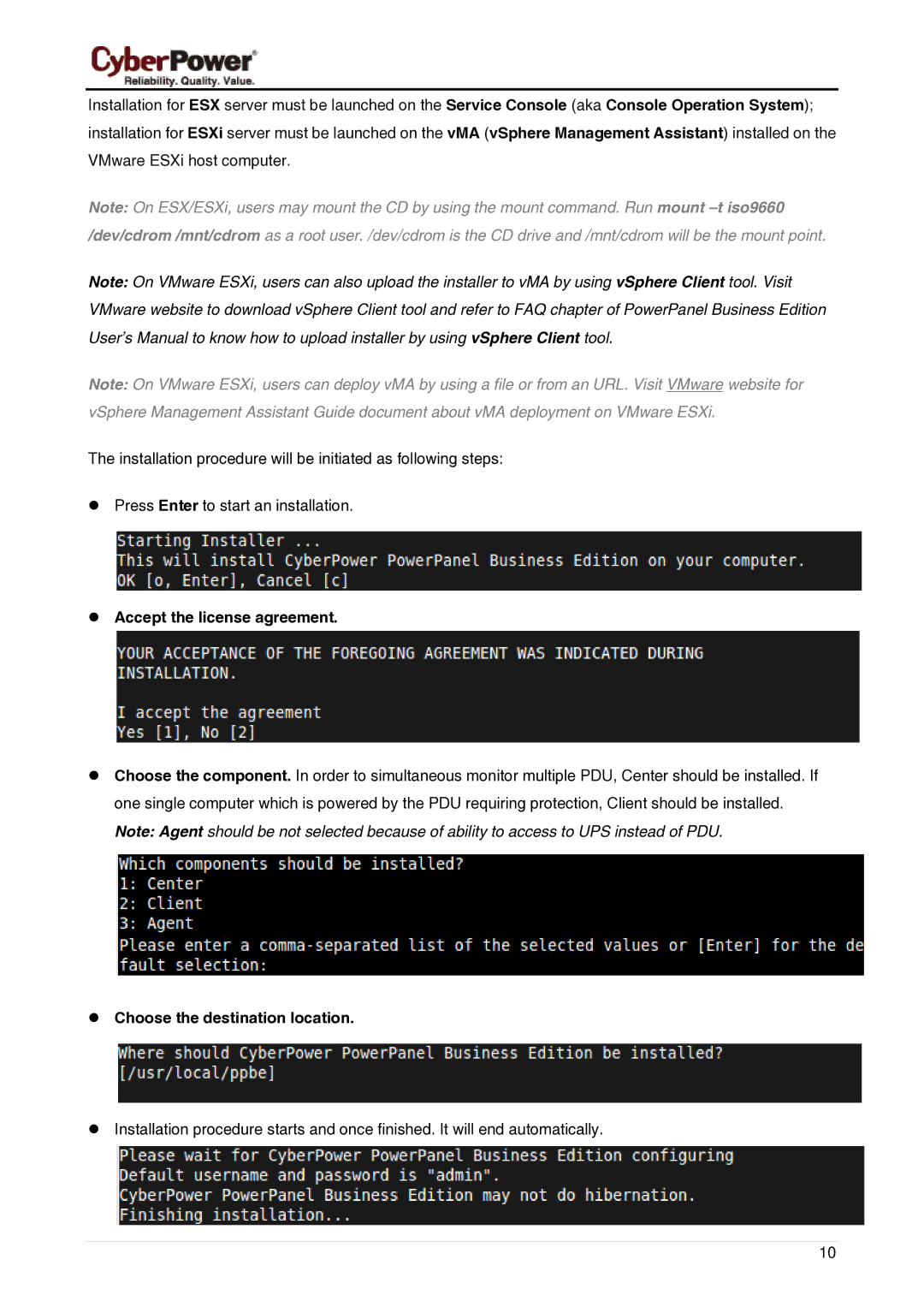 CyberPower Systems 6 manual Choose the destination location 