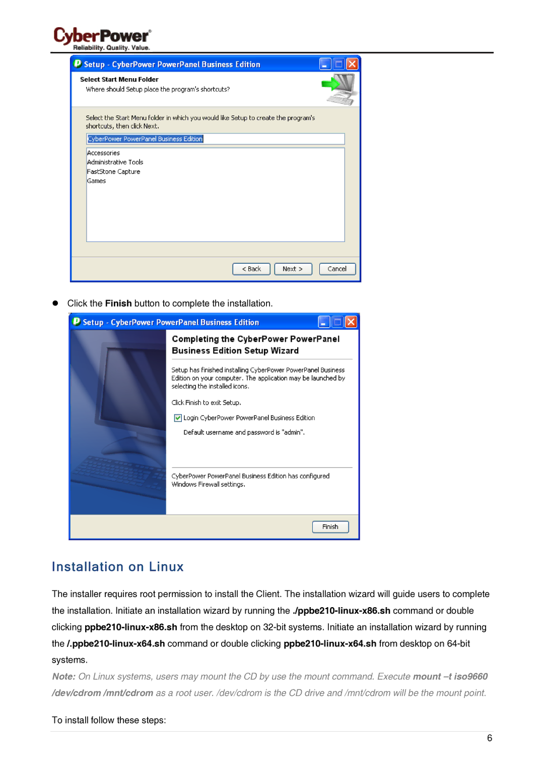 CyberPower Systems 6 manual Installation on Linux 