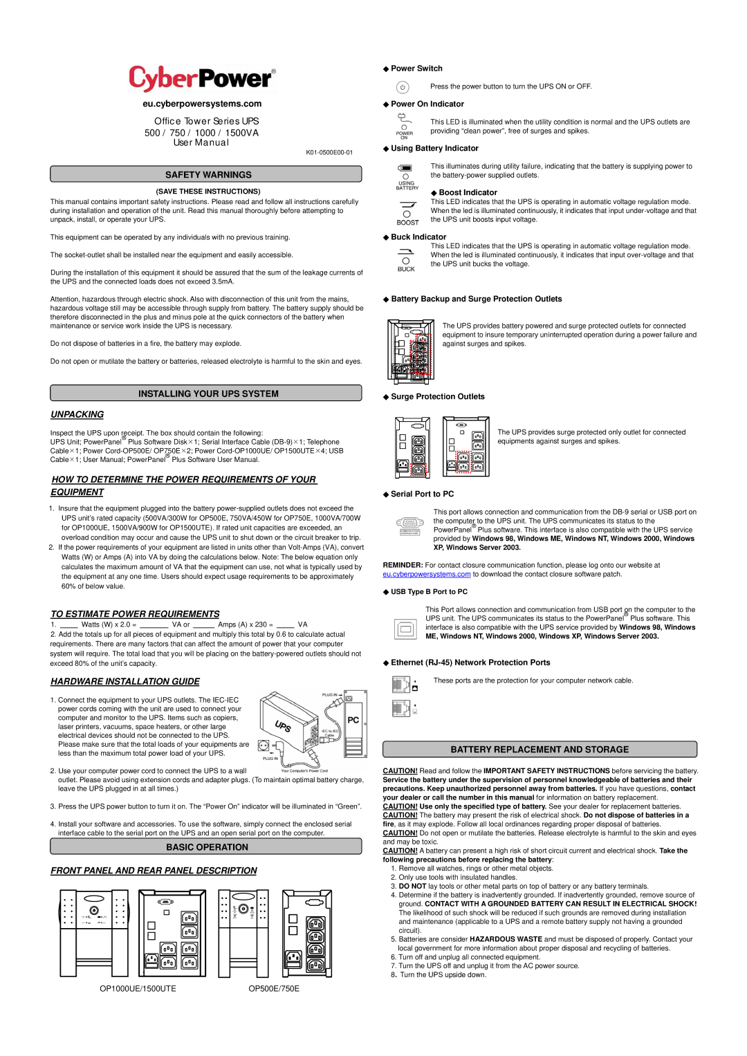 CyberPower Systems 750, 1000, 1500VA user manual Unpacking, HOW to Determine the Power Requirements of Your Equipment 