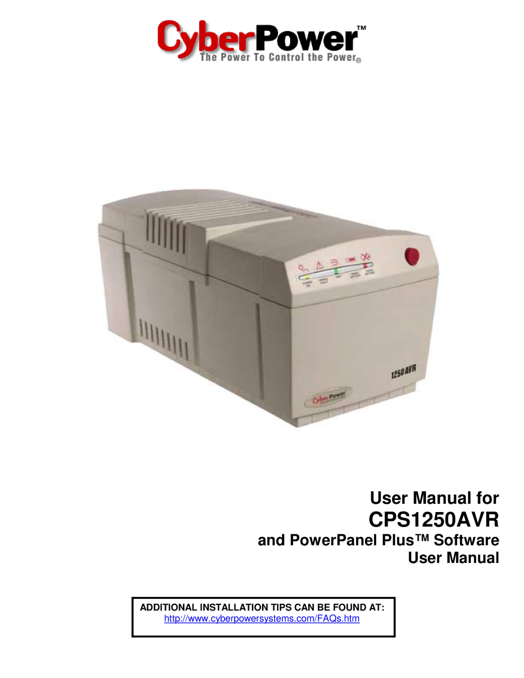 CyberPower Systems CPS1250AVR user manual 