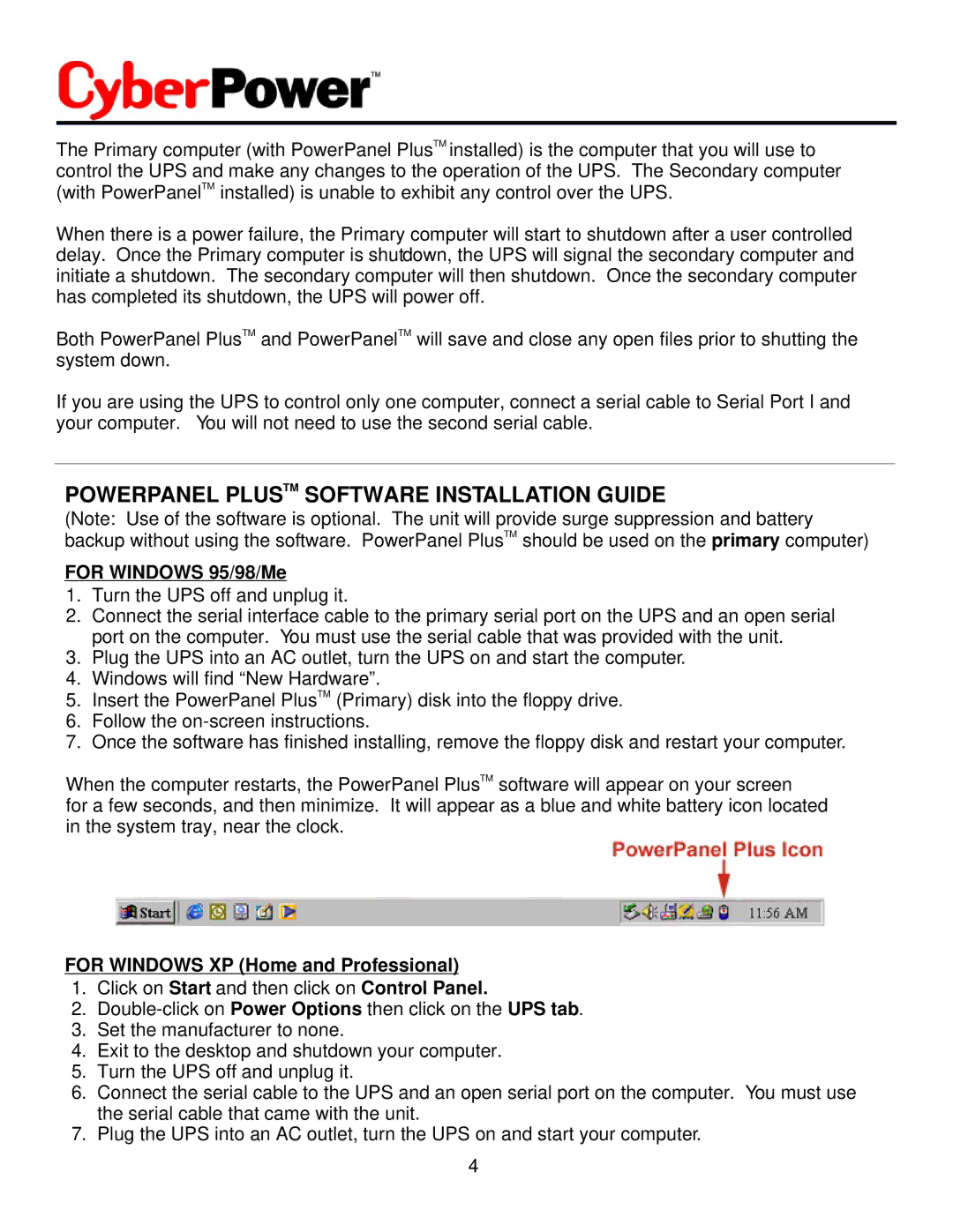 CyberPower Systems CPS1500AVR user manual Powerpanel Plustm Software Installation Guide, For Windows 95/98/Me 