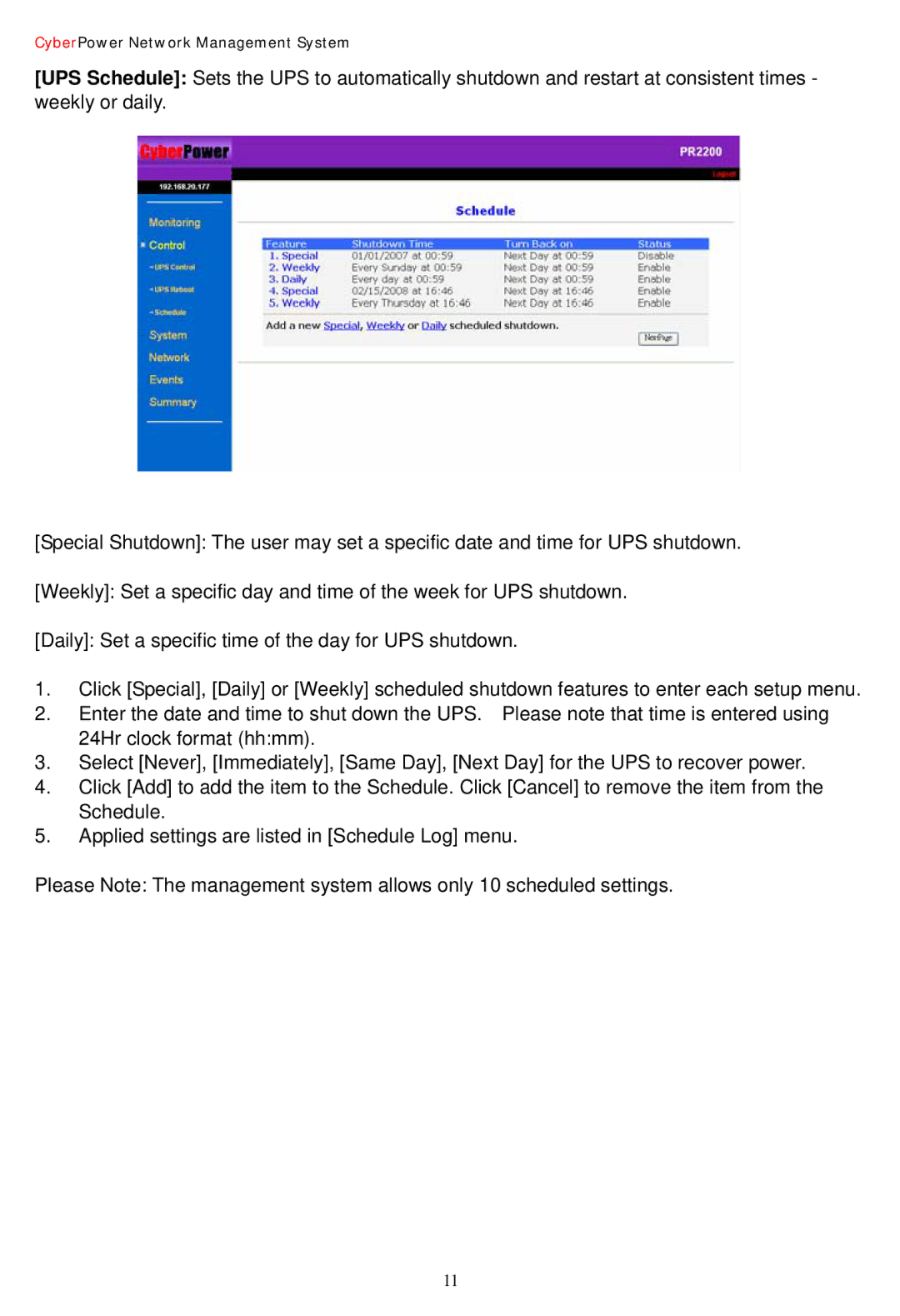 CyberPower Systems Network Management Card user manual CyberPower Network Management System 