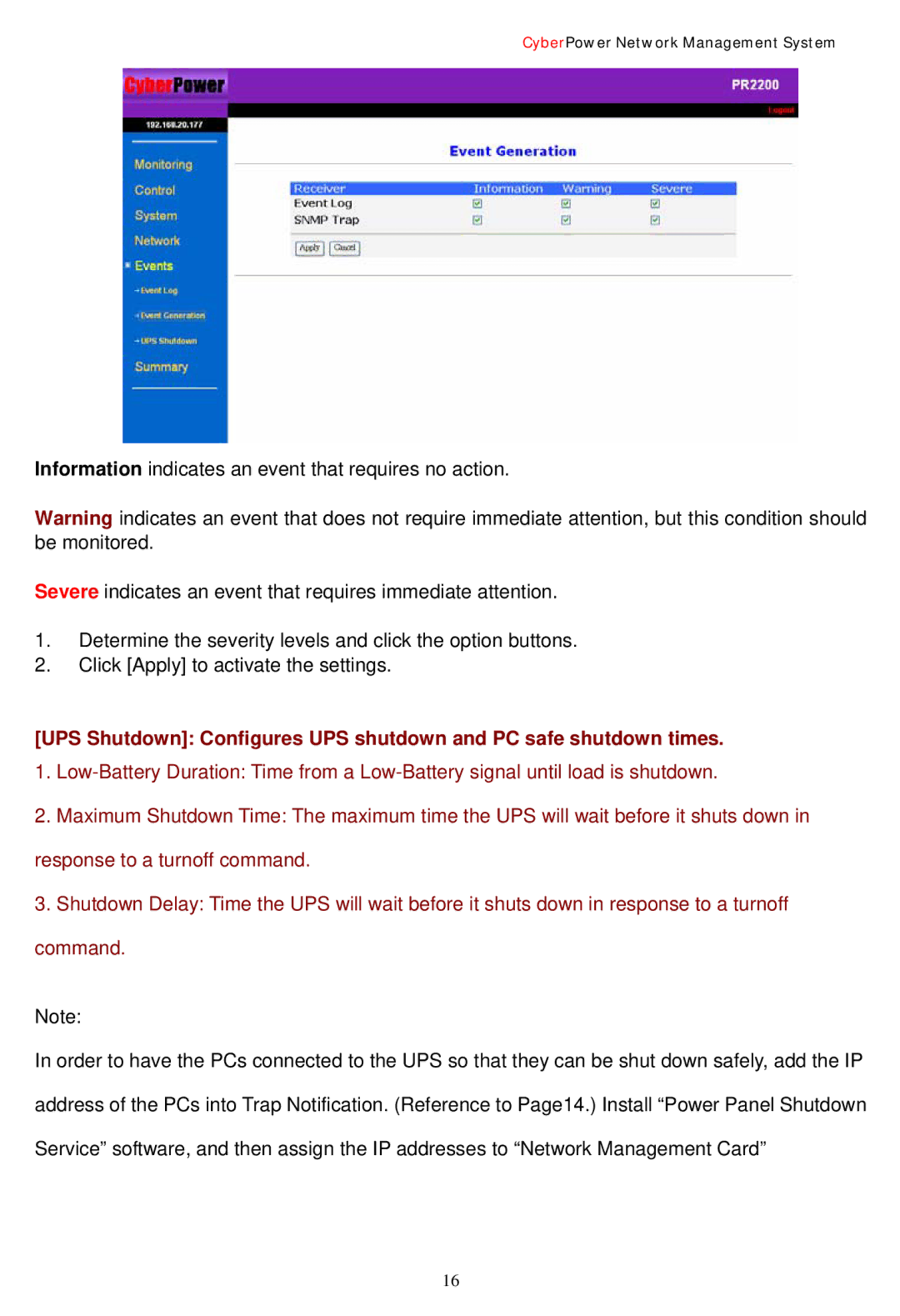 CyberPower Systems Network Management Card user manual CyberPower Network Management System 