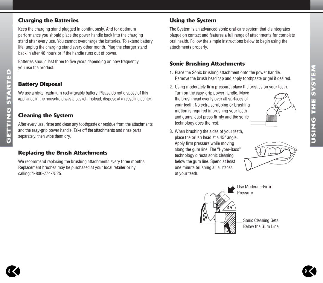 Cybersonic Power Toothbrush manual Using the System 