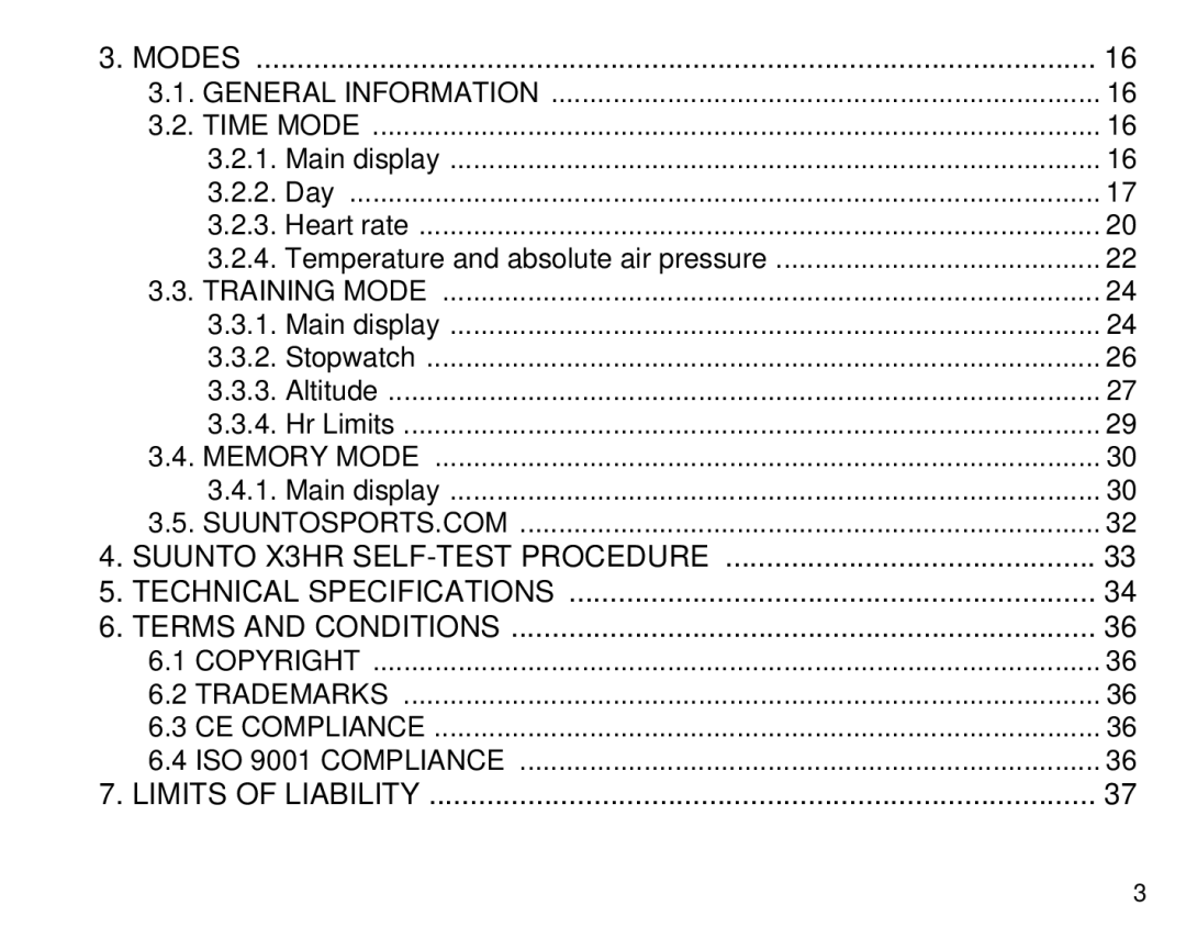 Cybex Computer Products Suunto X3HR manual Modes General Information Time Mode 