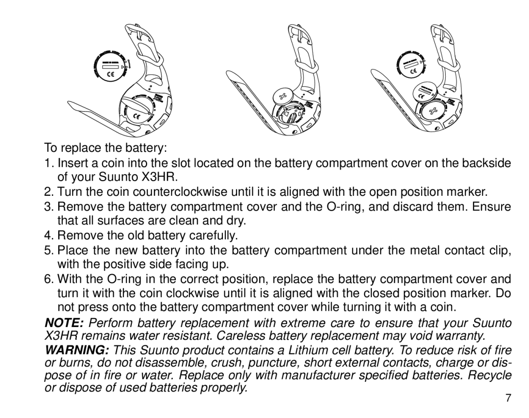 Cybex Computer Products Suunto X3HR manual 