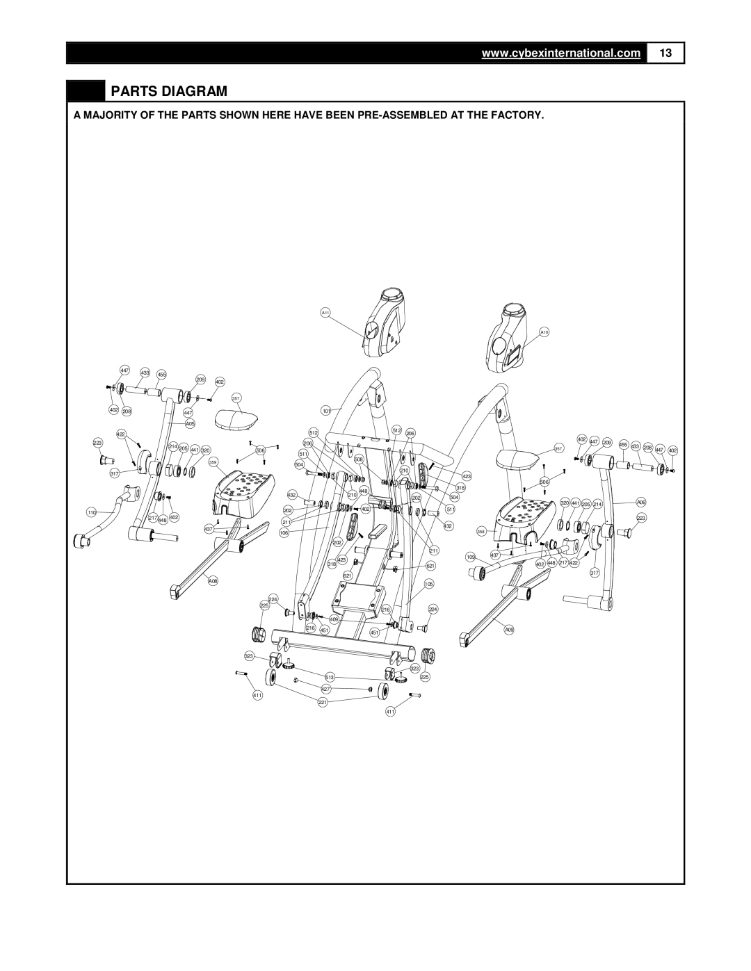 Cybex International 350A manual 447 433 455 209 402 