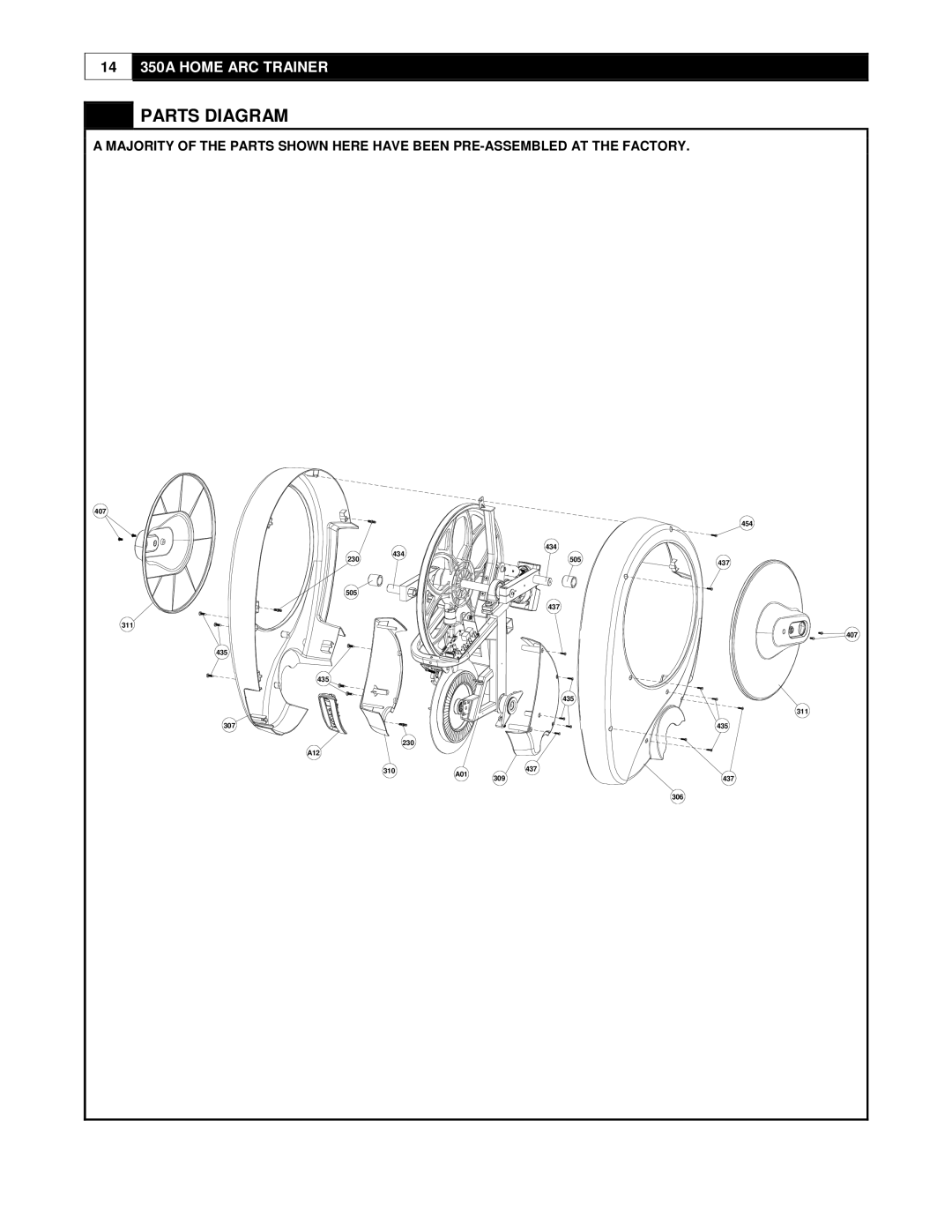 Cybex International 350A manual 407 230 505 311 435 307 A12 434 437 454 310A01 309 306 