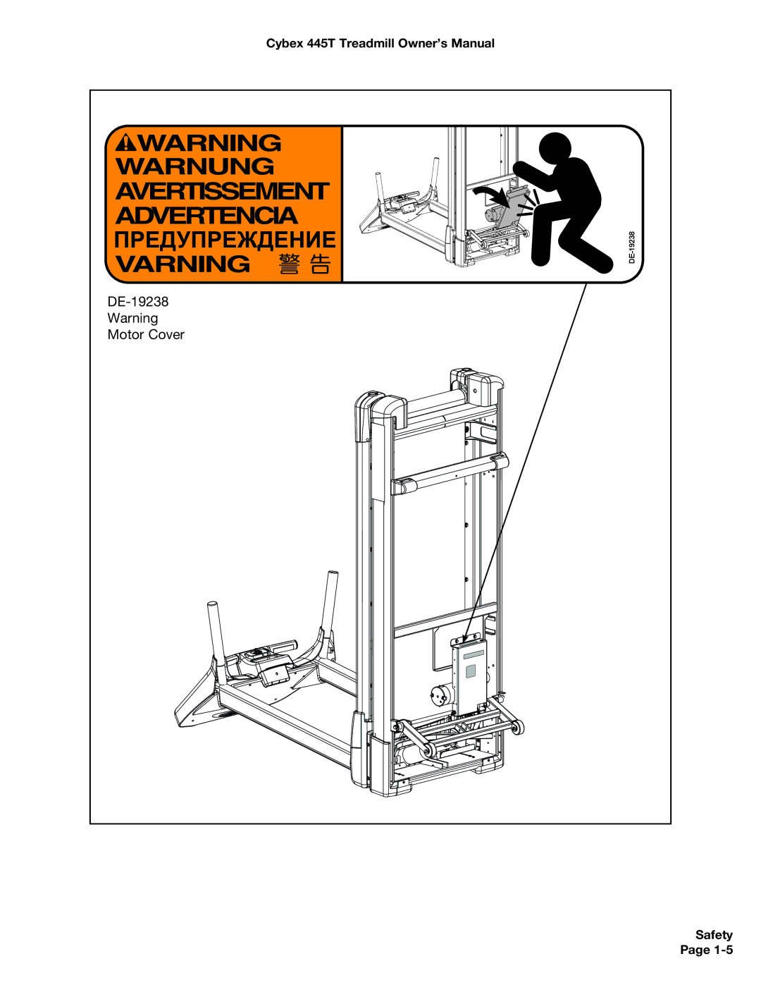 Cybex International CX-445T manual DE-19238 