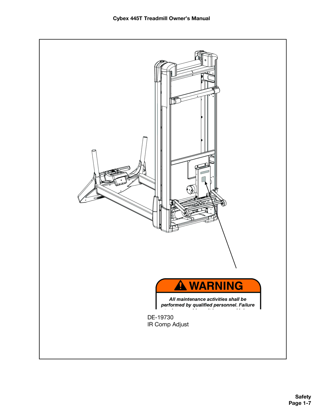 Cybex International CX-445T manual DE-19730 IR Comp Adjust 