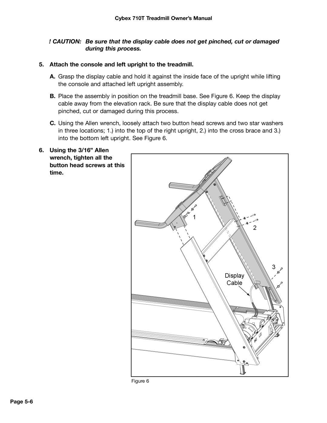 Cybex International 710T, LT-14464-4 Rev H manual Attach the console and left upright to the treadmill 