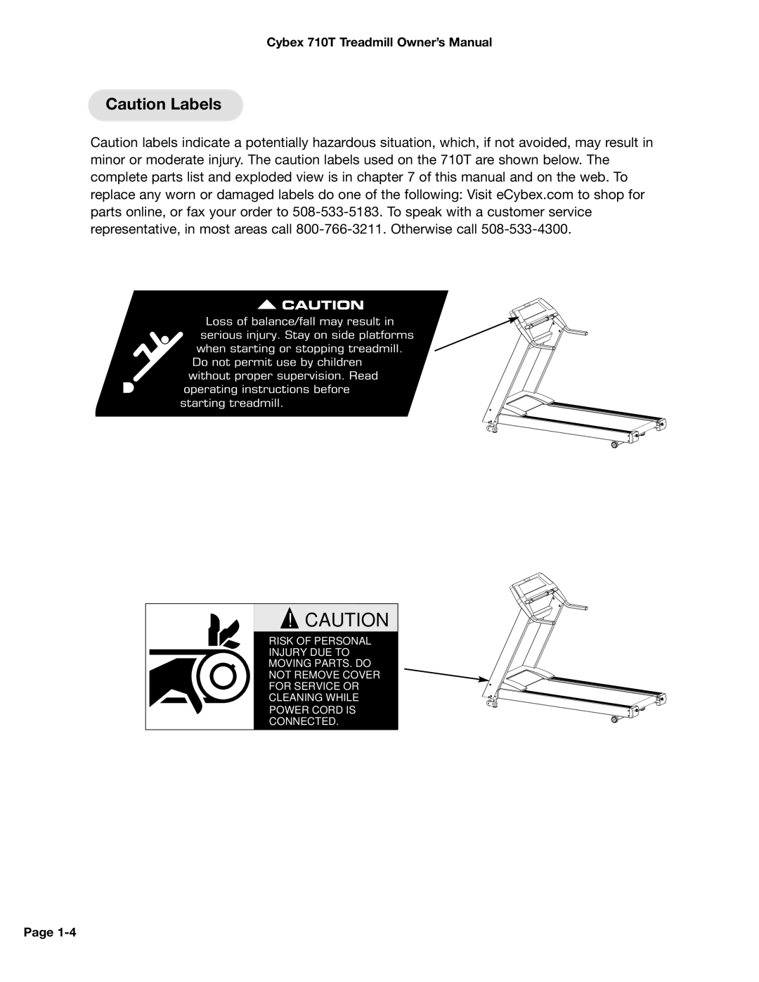 Cybex International 710T, LT-14464-4 Rev H manual Risk of Personal 