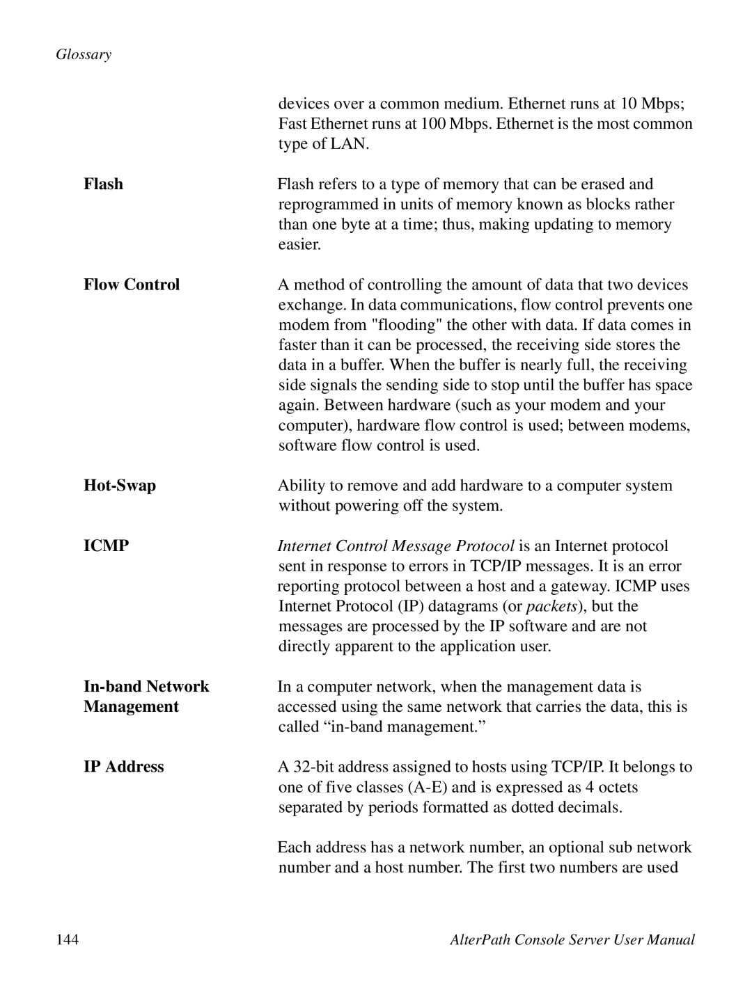 Cyclades ACS48, 2.3.0 user manual Icmp 