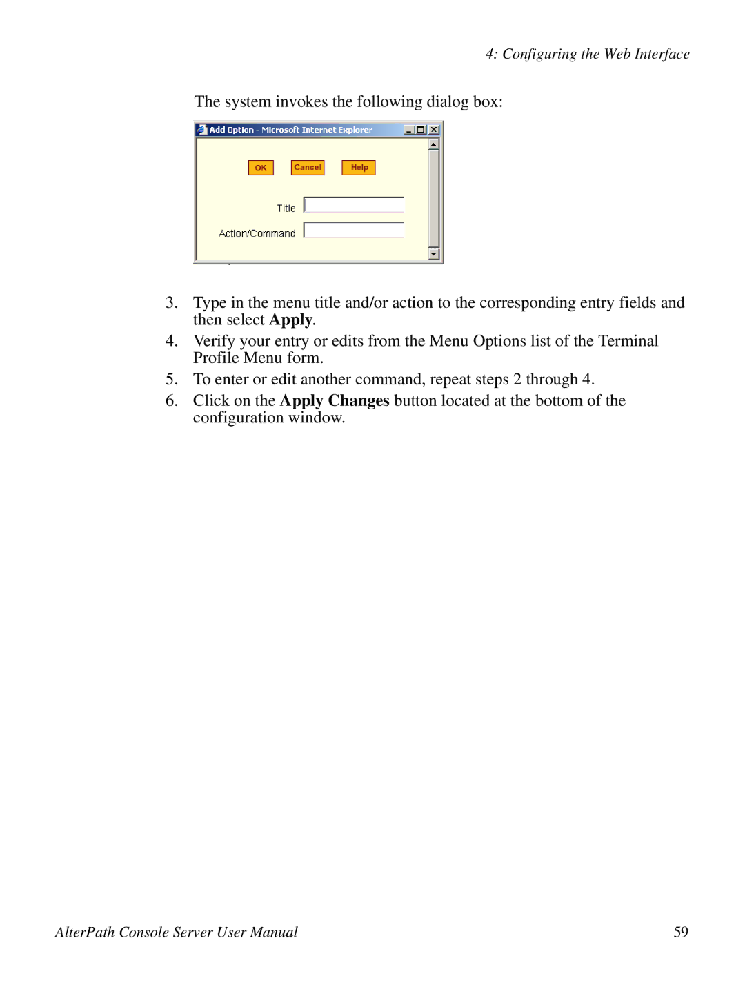 Cyclades 2.3.0, ACS48 user manual Configuring the Web Interface 