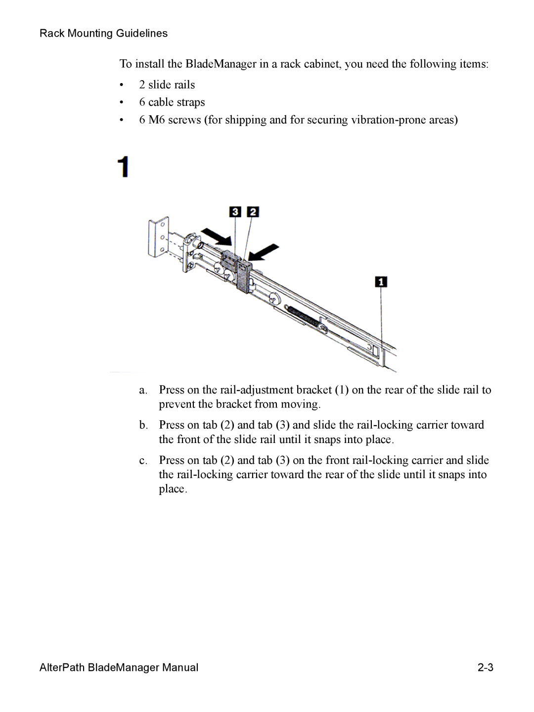 Cyclades AlterPath BladeManager user manual Rack Mounting Guidelines 