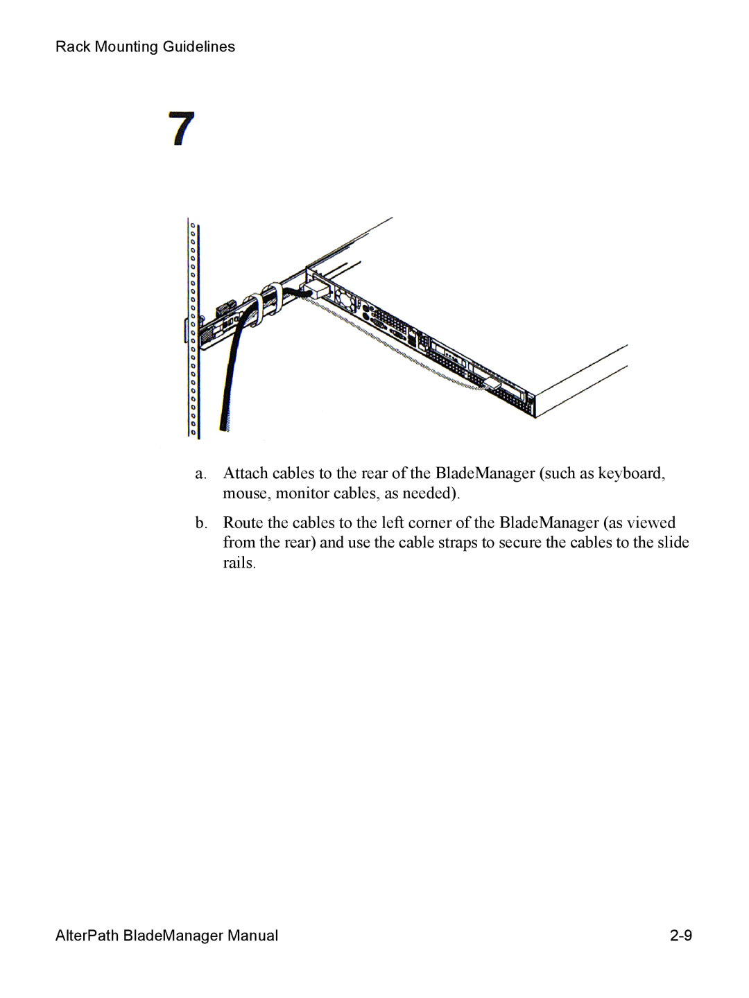 Cyclades AlterPath BladeManager user manual Rack Mounting Guidelines 