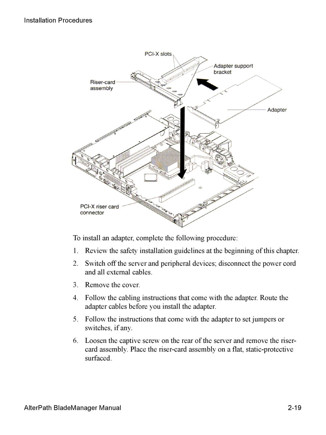 Cyclades AlterPath BladeManager user manual Installation Procedures 