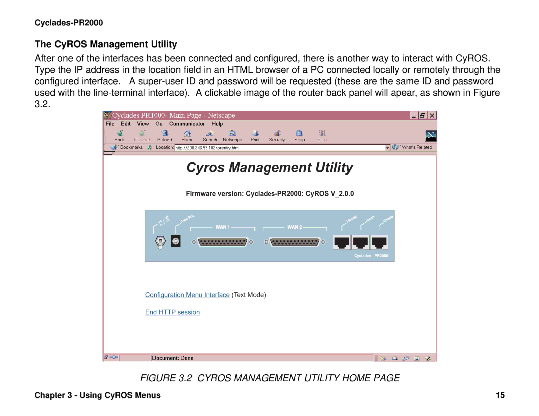 Cyclades PR2000 quick installation manual Cyros Management Utility, CyROS Management Utility 