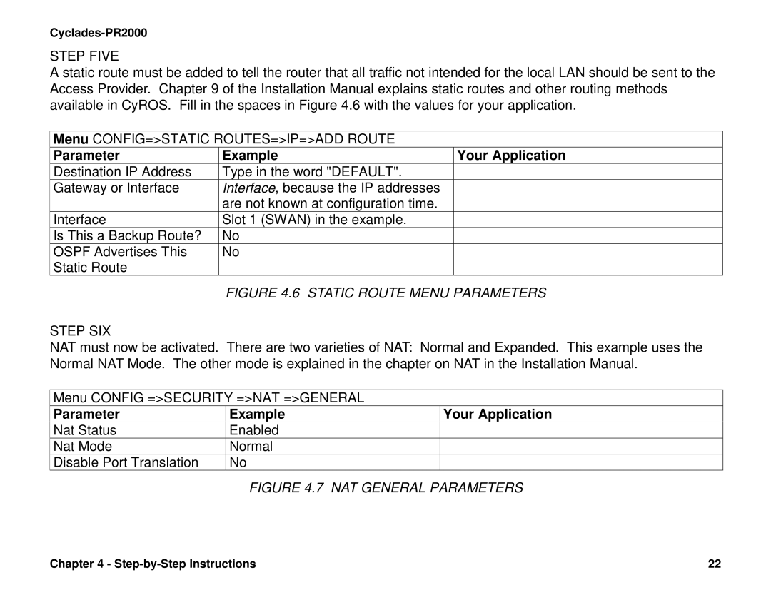 Cyclades PR2000 quick installation manual Step Five, Step SIX 