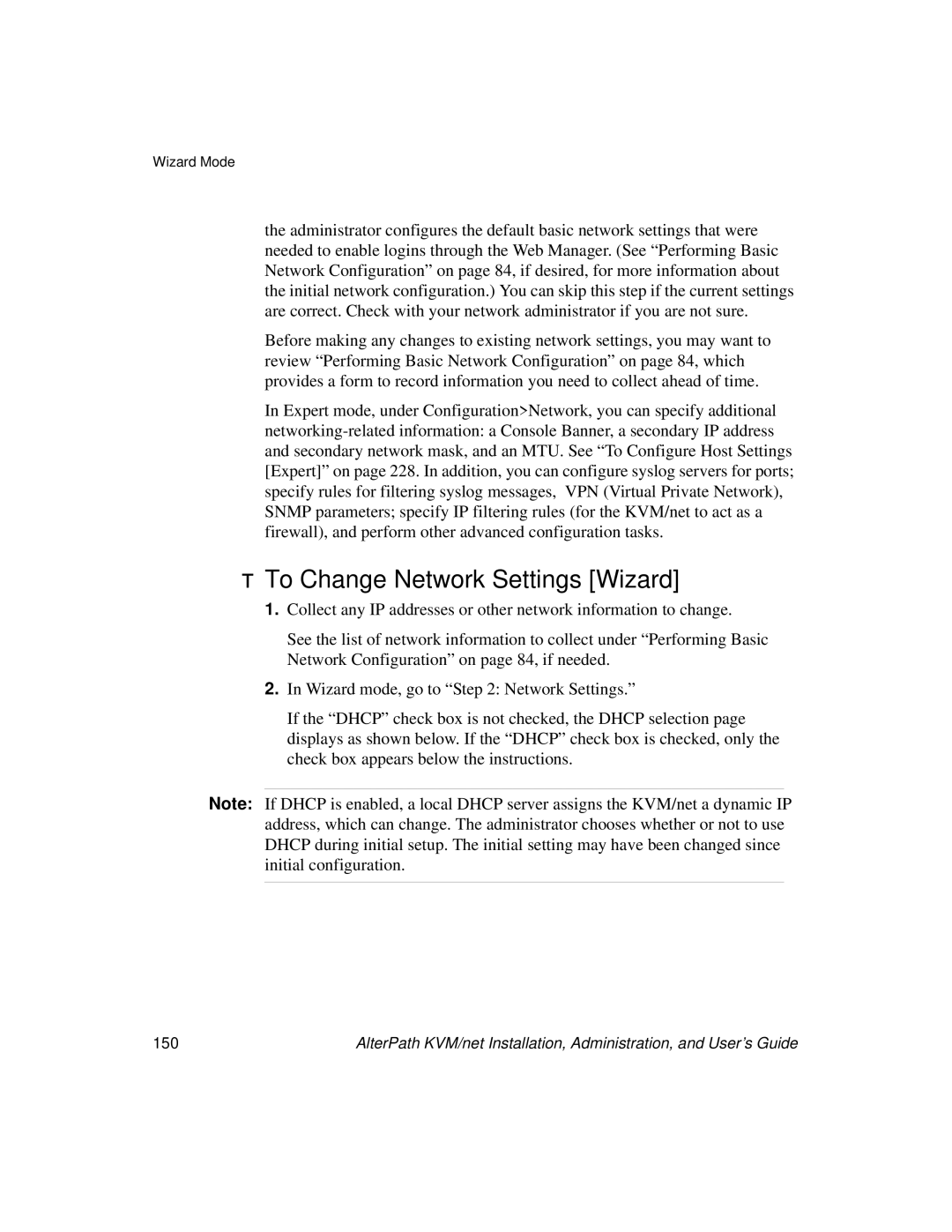 Cyclades User's Guide manual To Change Network Settings Wizard 