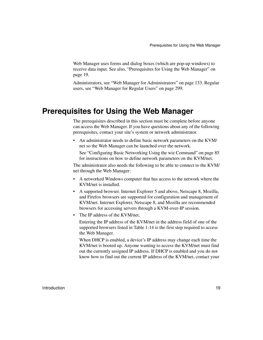 Cyclades User's Guide manual Prerequisites for Using the Web Manager 