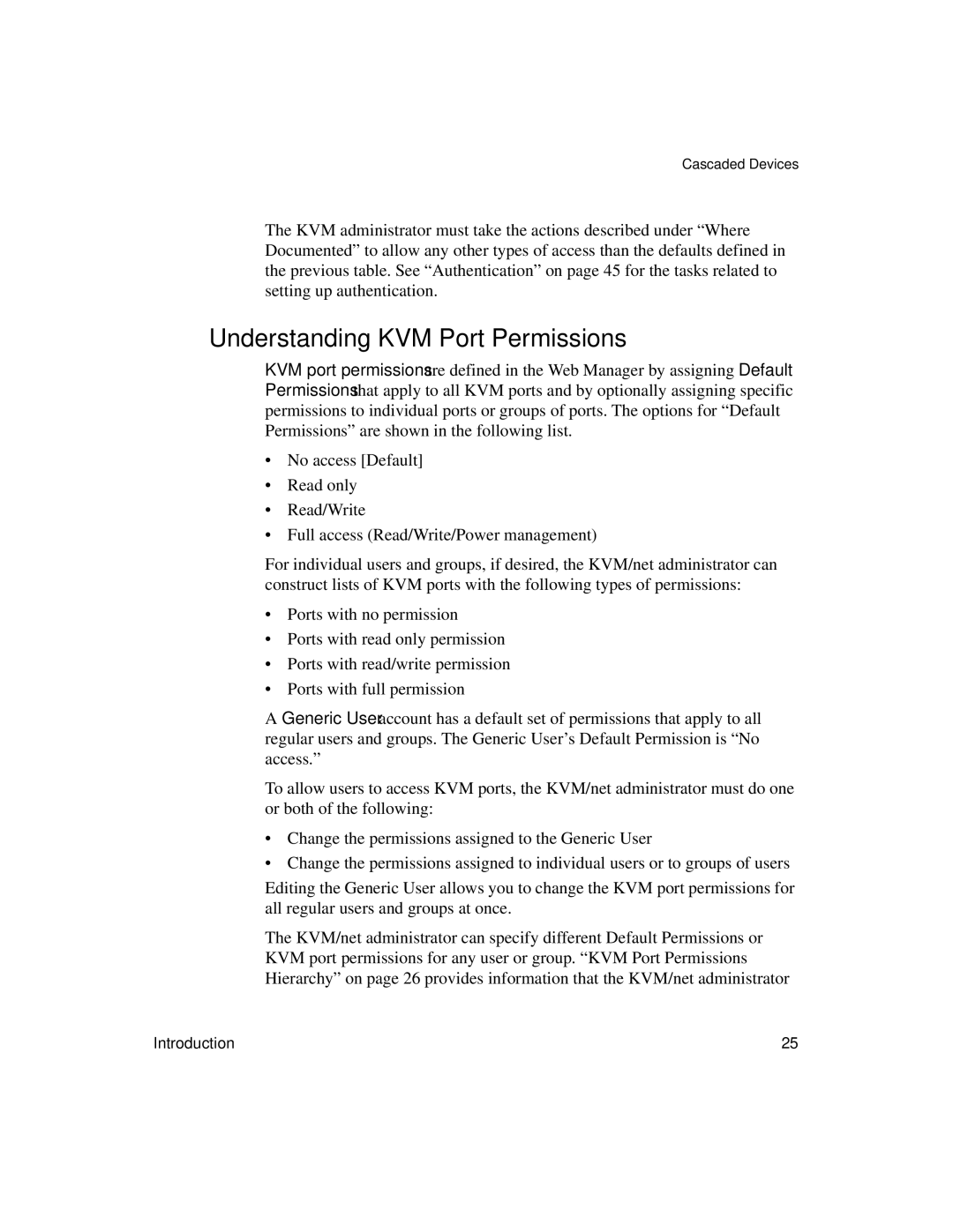 Cyclades User's Guide manual Understanding KVM Port Permissions 