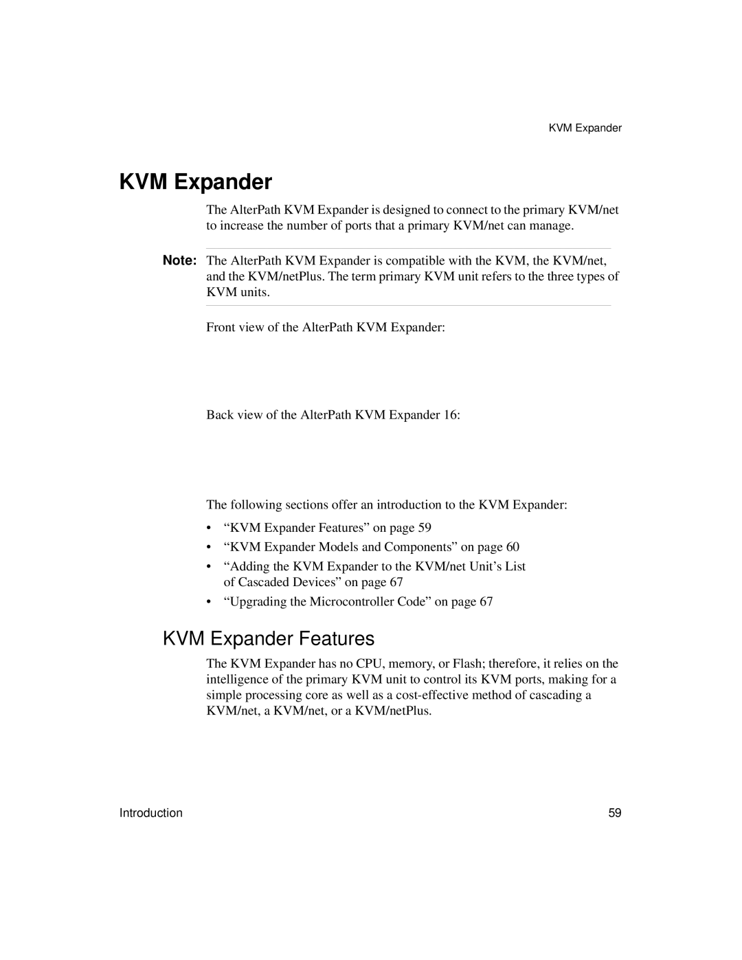 Cyclades User's Guide manual KVM Expander Features 