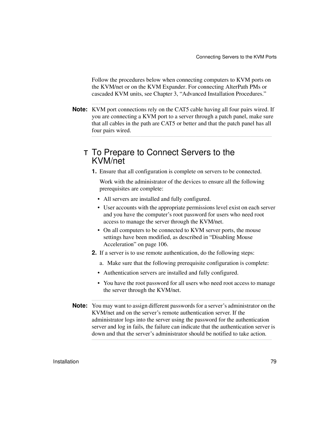 Cyclades User's Guide manual To Prepare to Connect Servers to the KVM/net 