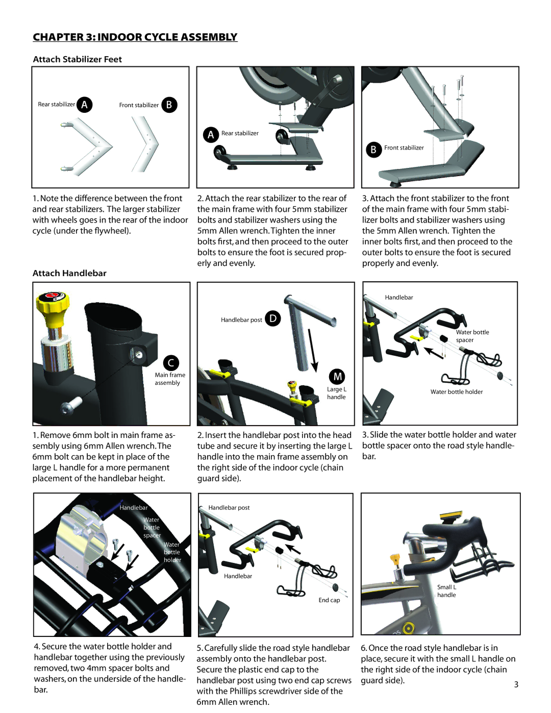 CycleOps 300 PRO, 400 PRO, 200 PRO, 100 PRO manual Attach Stabilizer Feet, Guard side 