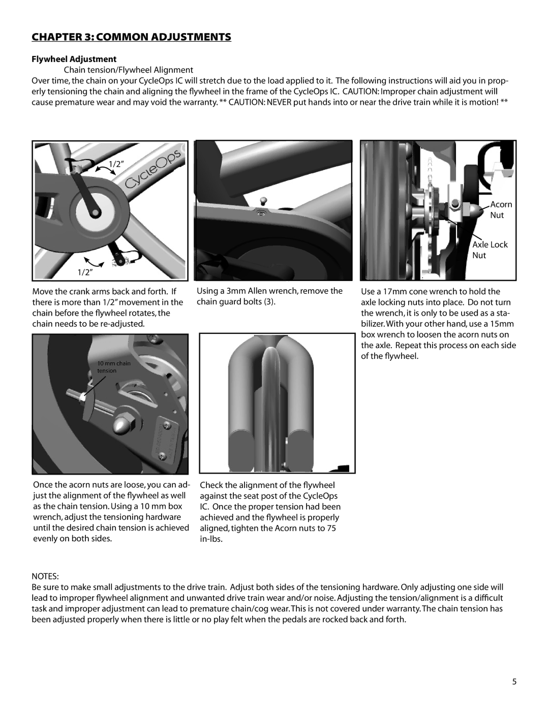 CycleOps Club Pro 300PT service manual Common Adjustments 