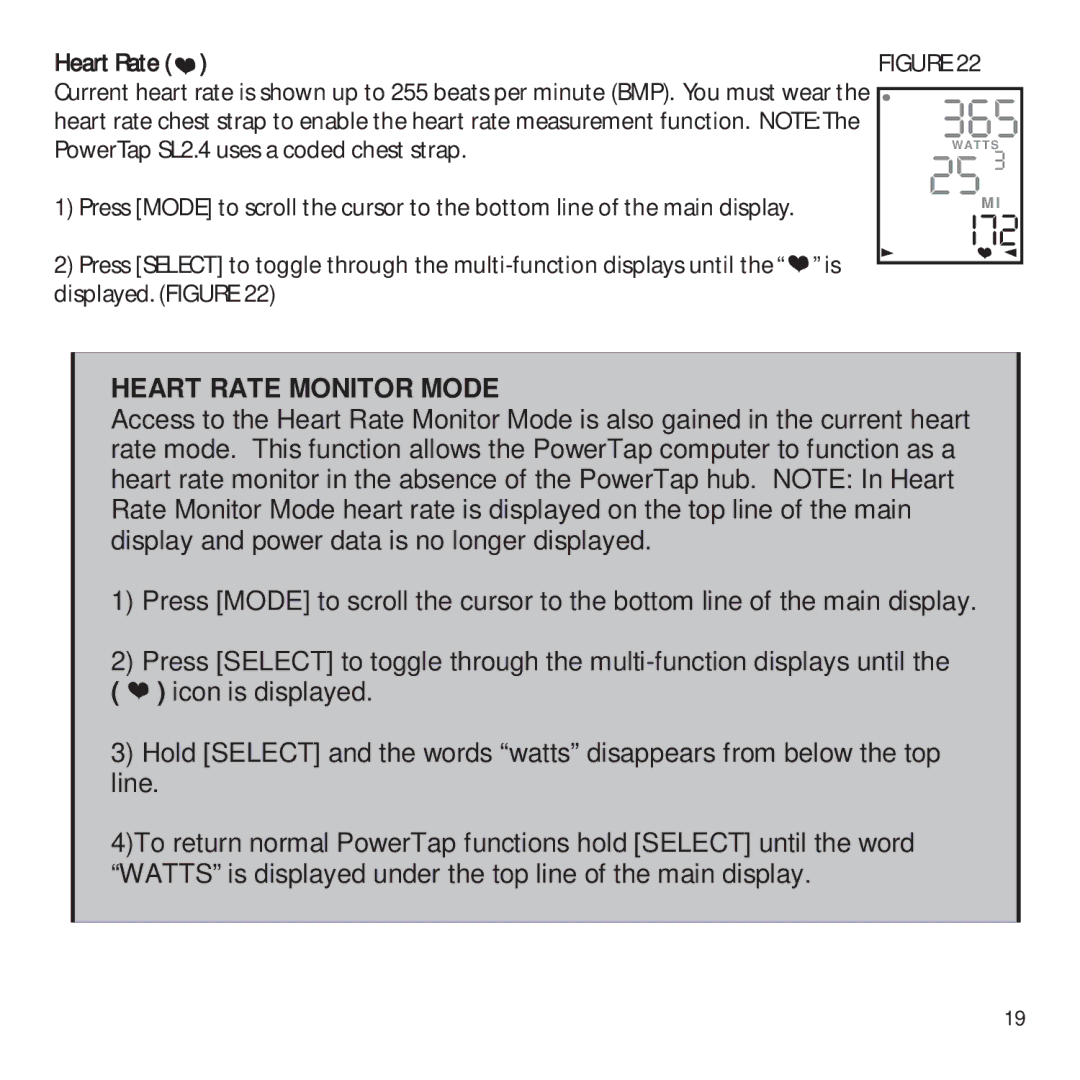 CycleOps PowerTap owner manual I72 