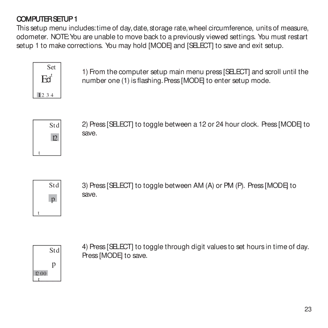 CycleOps PowerTap owner manual Edt, Computer Setup 