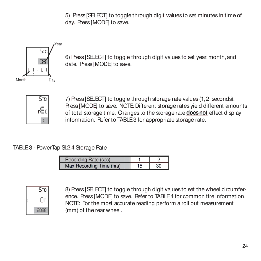 CycleOps PowerTap owner manual Rec 