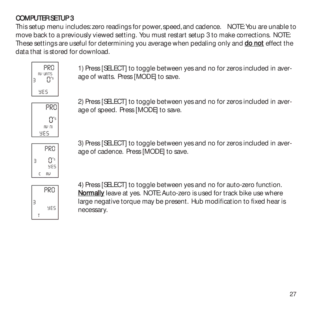 CycleOps PowerTap owner manual Computer Setup 