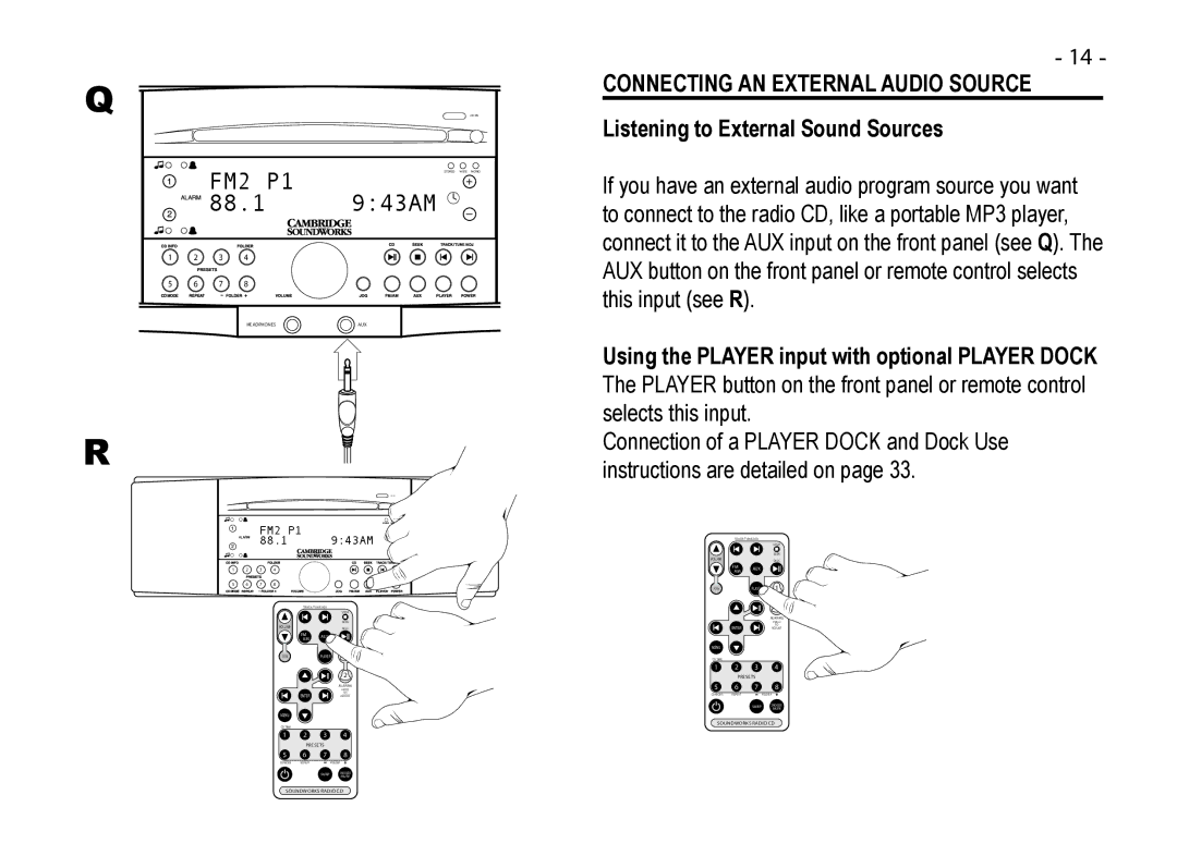 Cypress 745 manual Connecting AN External Audio Source, Listening to External Sound Sources 