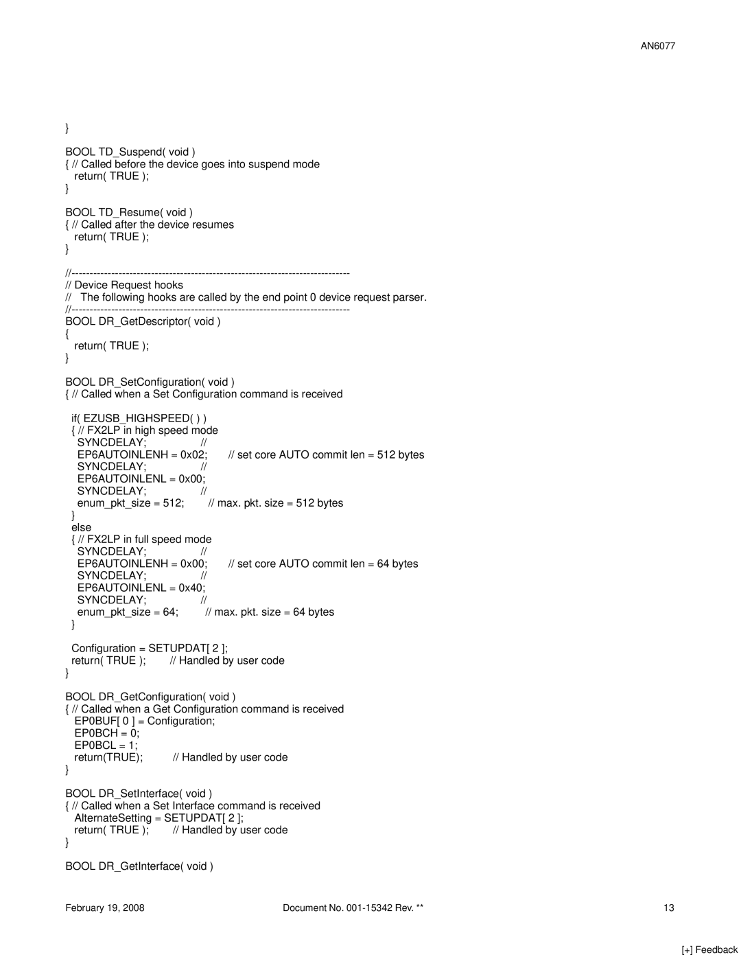 Cypress FX2LP, AN6077 manual Setupdat 