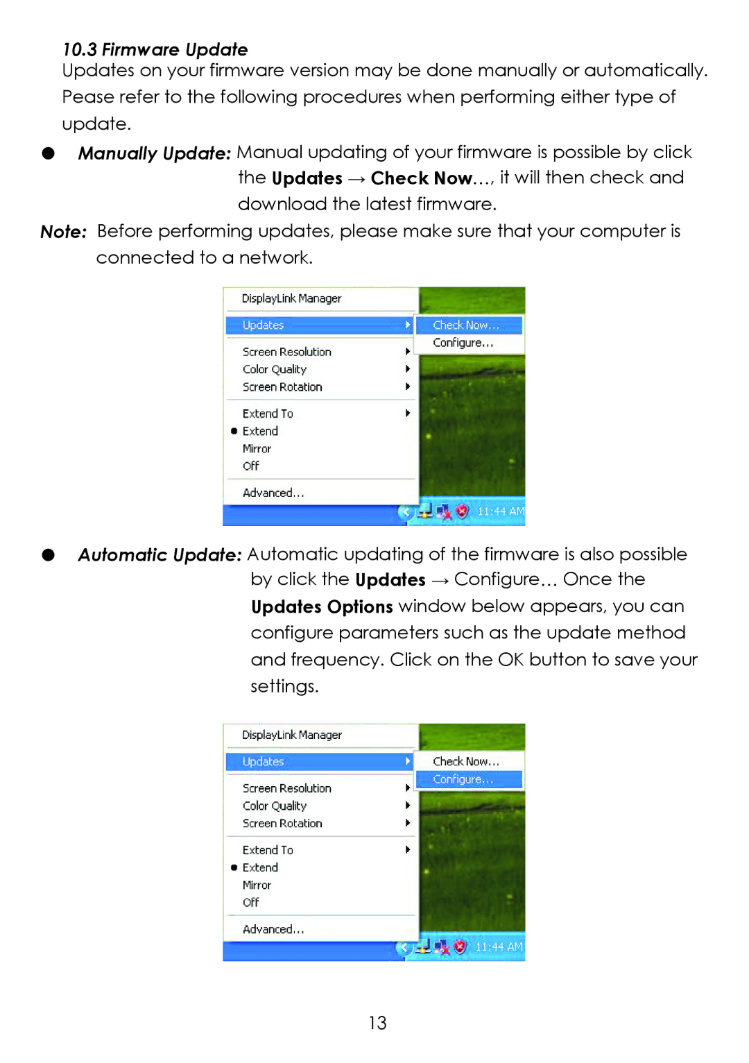 Cypress CDL-160ETH operation manual Firmware Update 