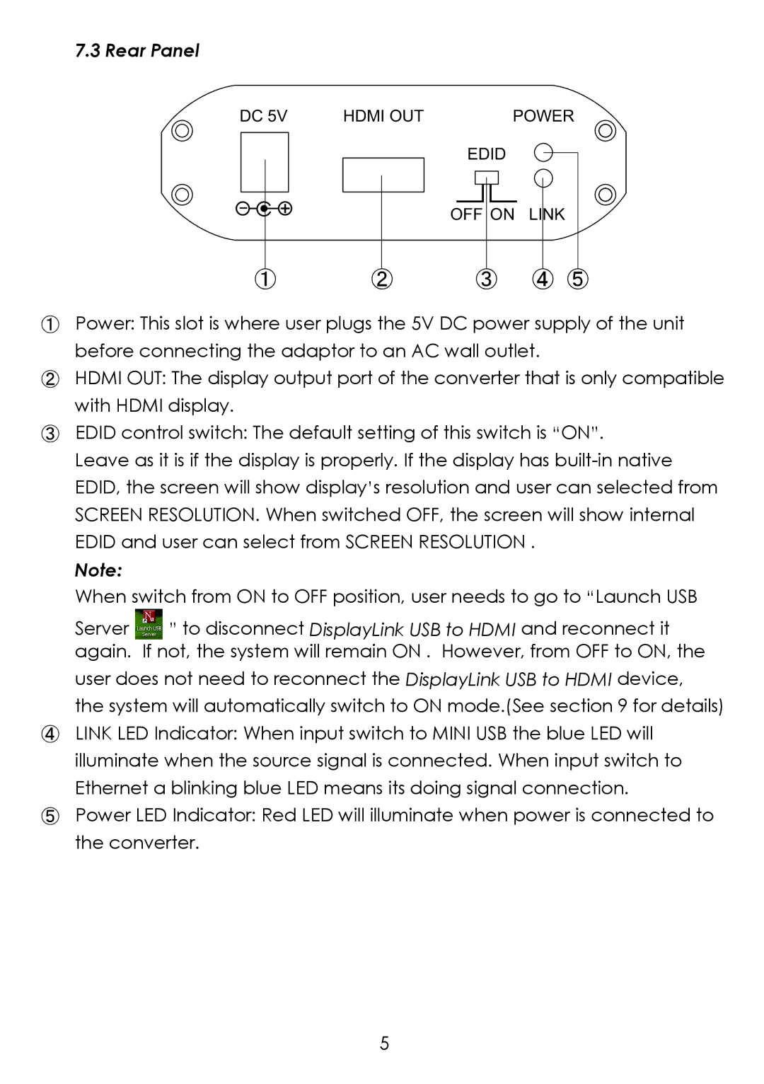 Cypress CDL-160ETH operation manual ③ ④ ⑤ 