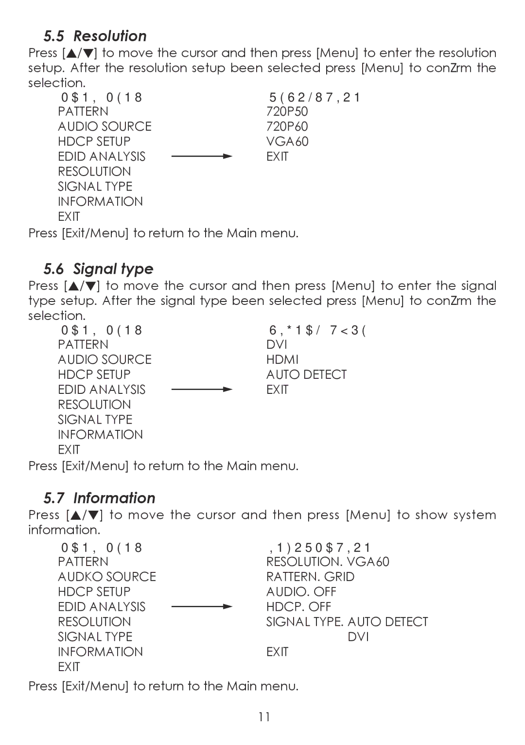 Cypress CPA-3 operation manual Resolution, Signal type, Information 