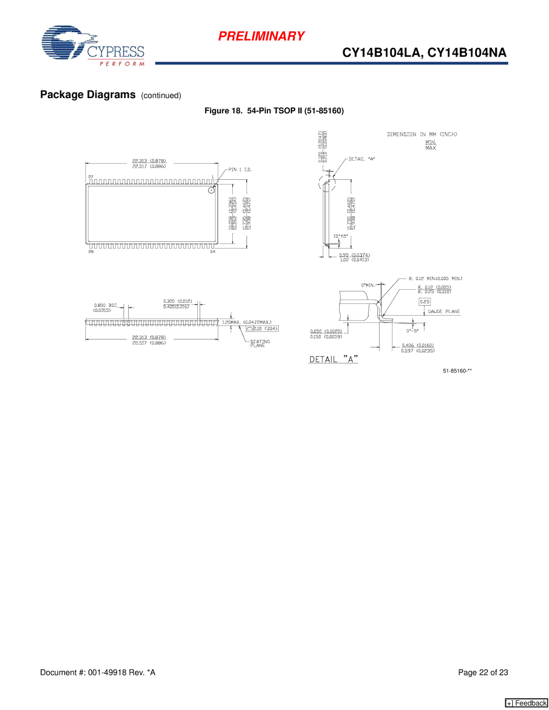 Cypress CY14B104LA, CY14B104NA manual 51-85160 