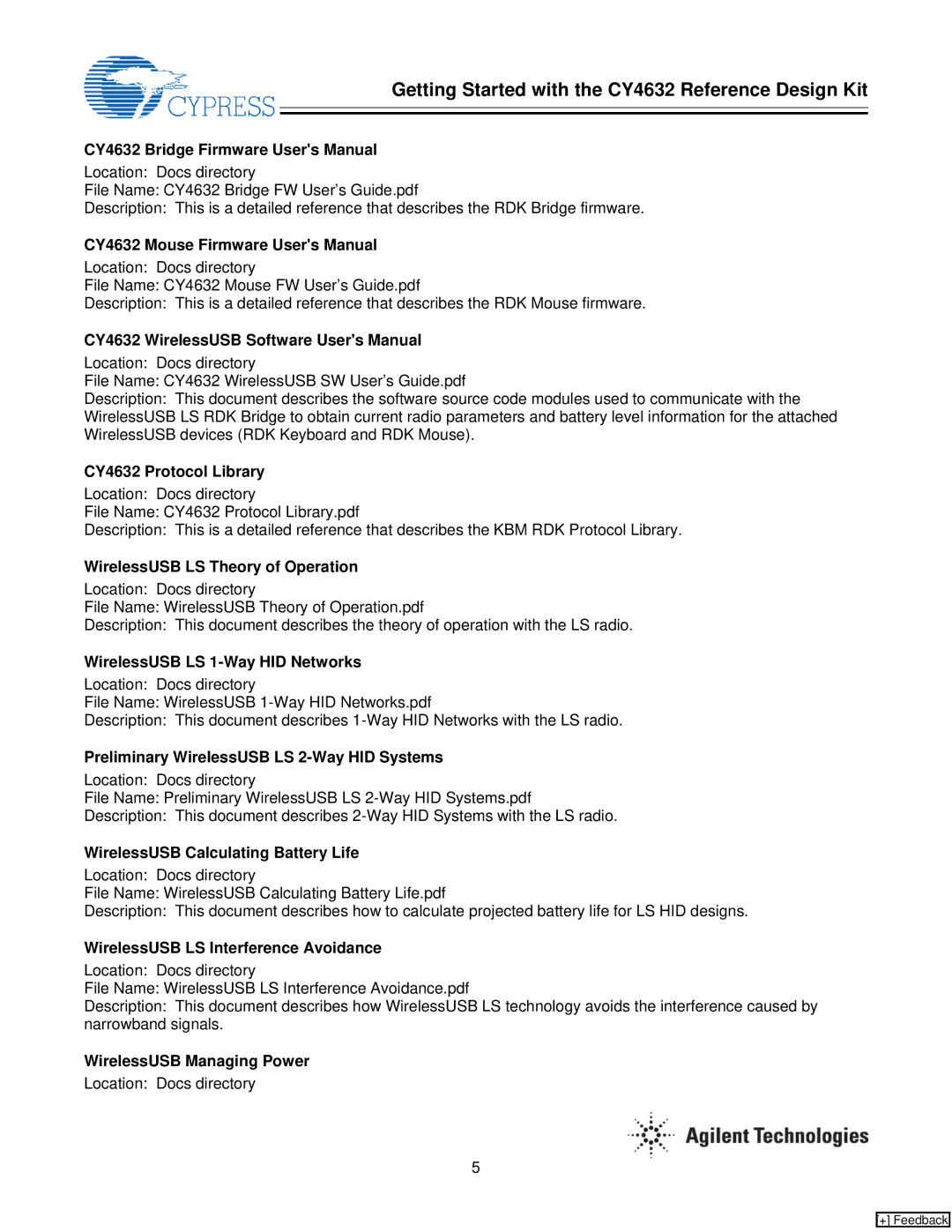 Cypress manual CY4632 Protocol Library, WirelessUSB LS Theory of Operation, WirelessUSB LS 1-Way HID Networks 